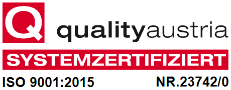 ISO 9001:2015 systemzertifiziert durch Quality Austria (Reg.-Nr. 23742/0)